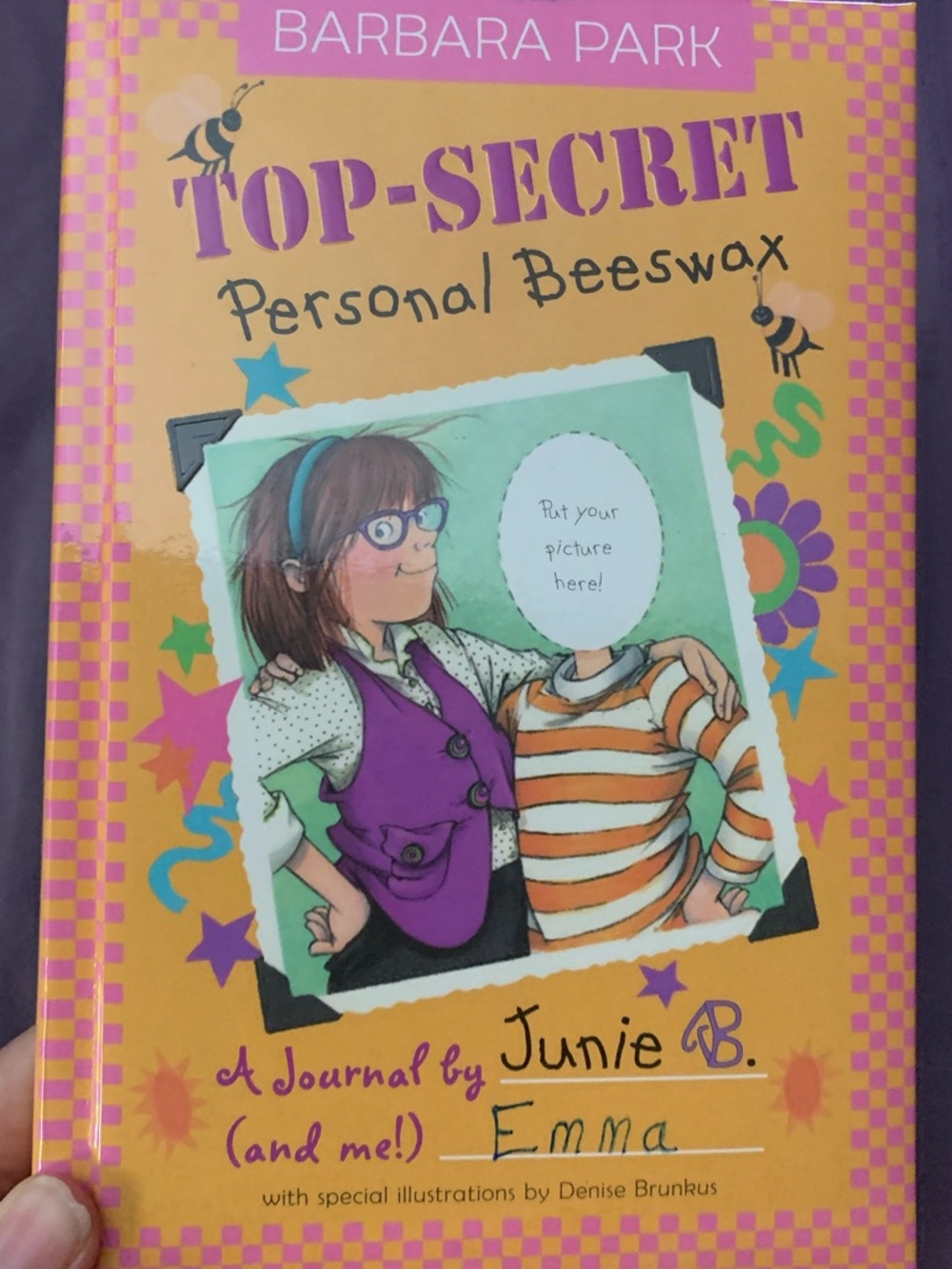 *Completed* Top-Secret Personal Beeswax Journal by Barbara Park - Orange & Pink